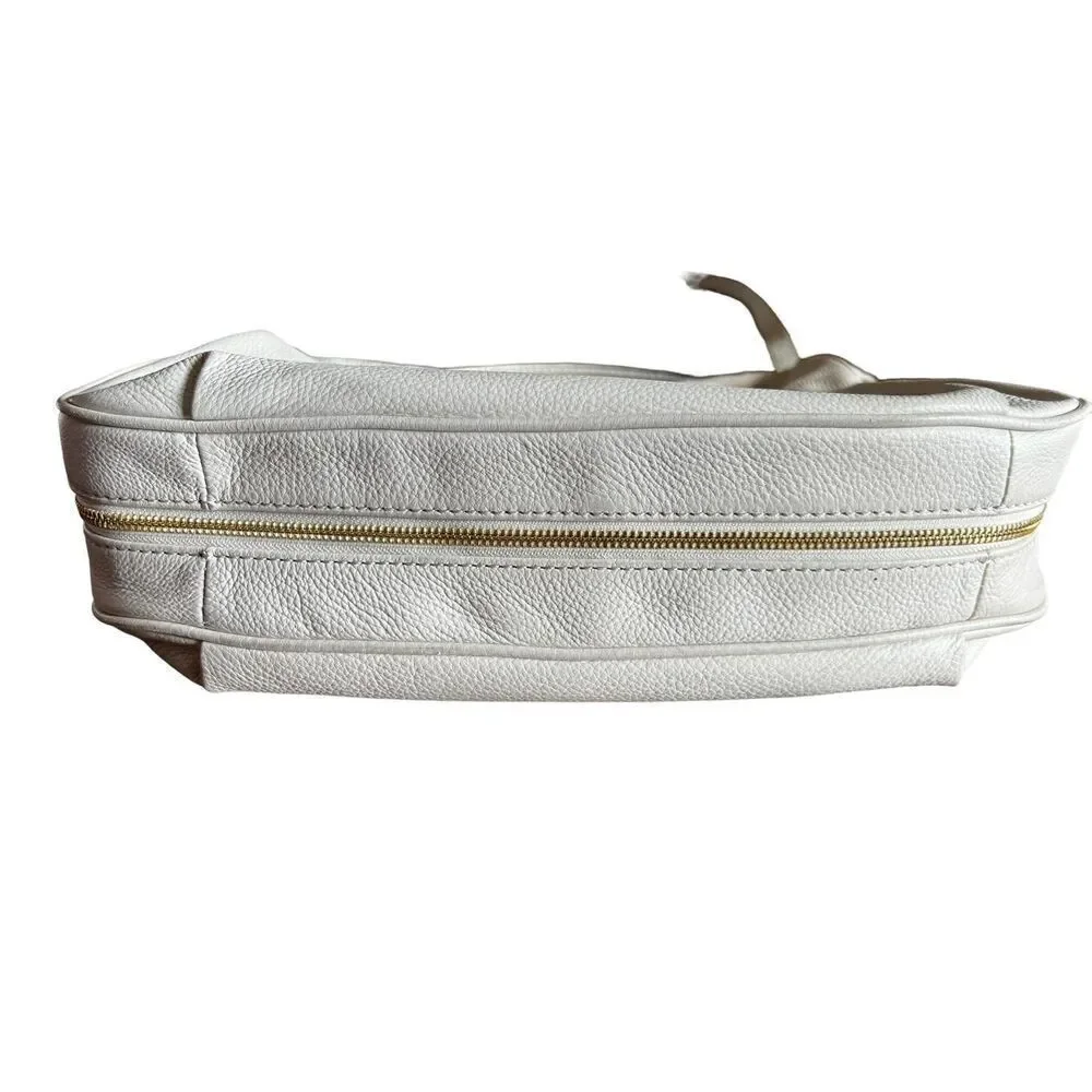 Kate spade ivory pebble leather hobo crossbody bag purse expandable zipper